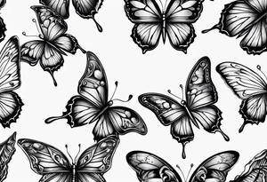 Butterflys and a knife tattoo idea