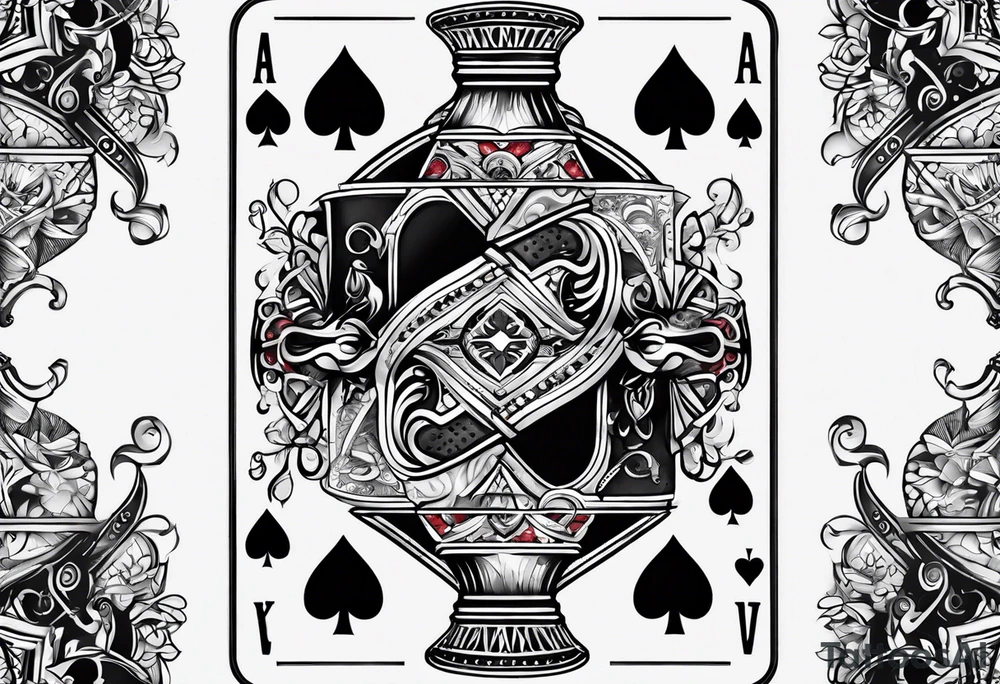 3 pieces of king of spades and 1 queen of hearts tattoo idea