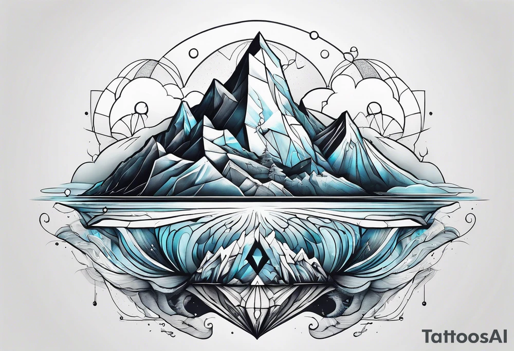 geometric iceberg tattoo idea