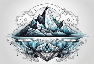 geometric iceberg tattoo idea