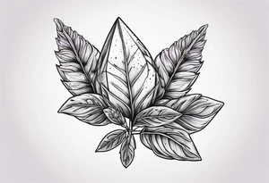 Arrowhead with a lavender plant tattoo idea