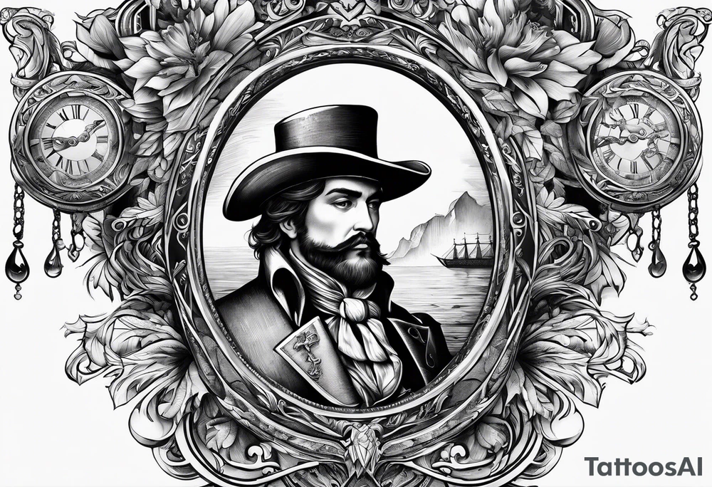 Sleve tattoo with scenes from the count of monte cristo tattoo idea