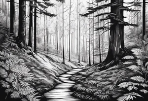 shadowy forest tattoo idea