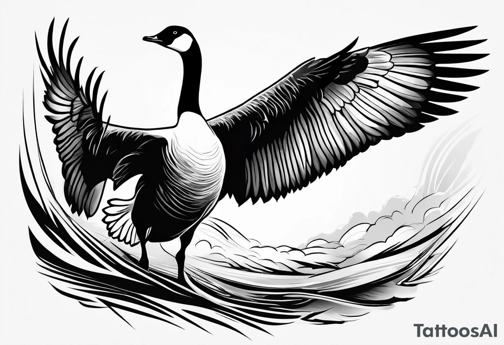 fighting canadian goose tattoo idea