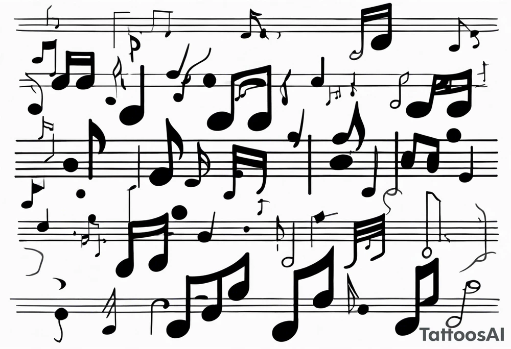 Musical notes connecting toddlers dancing tattoo idea