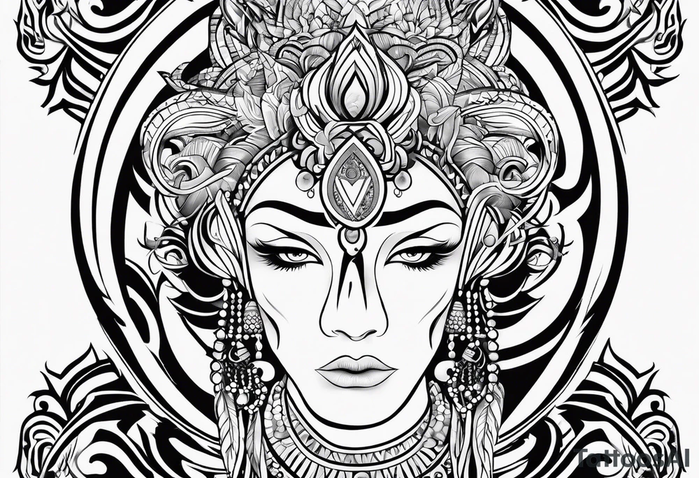 Aquarius tattoo in a tribal design tattoo idea