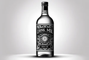 A bottle with a sign that says "drink me" tattoo idea