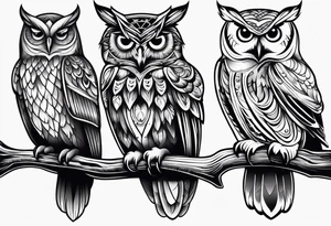 Owl family tattoo idea