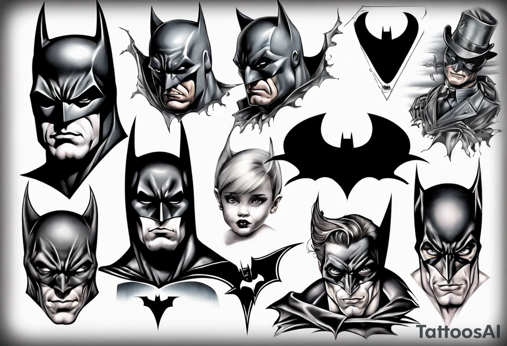 batman gotham sleeve tattoo idea