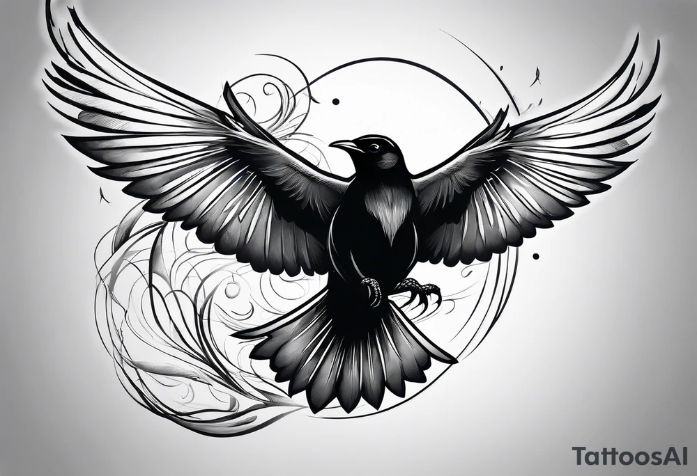 3 blackbirds in flight tattoo idea