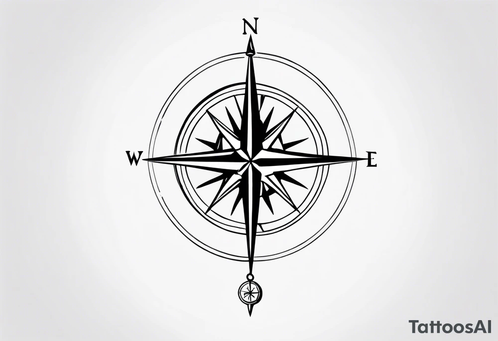 compass on spine with  anchor tattoo idea
