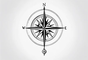 compass on spine with  anchor tattoo idea