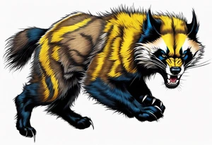 Wolverine animal runnig tattoo idea