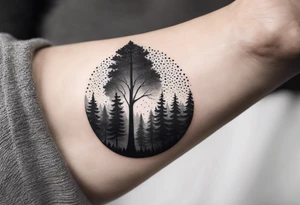 forest, abstract, on hand, no people tattoo idea