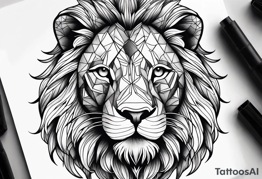 Powerful majestic feminine lion tattoo idea