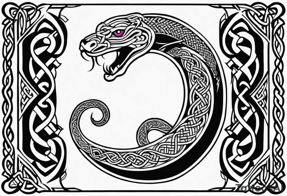 Celtic style serpent tattoo idea