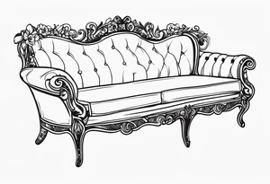 fancy white couch tattoo idea