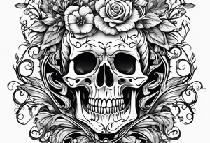 Full Skeleton wrapped in vines tattoo idea