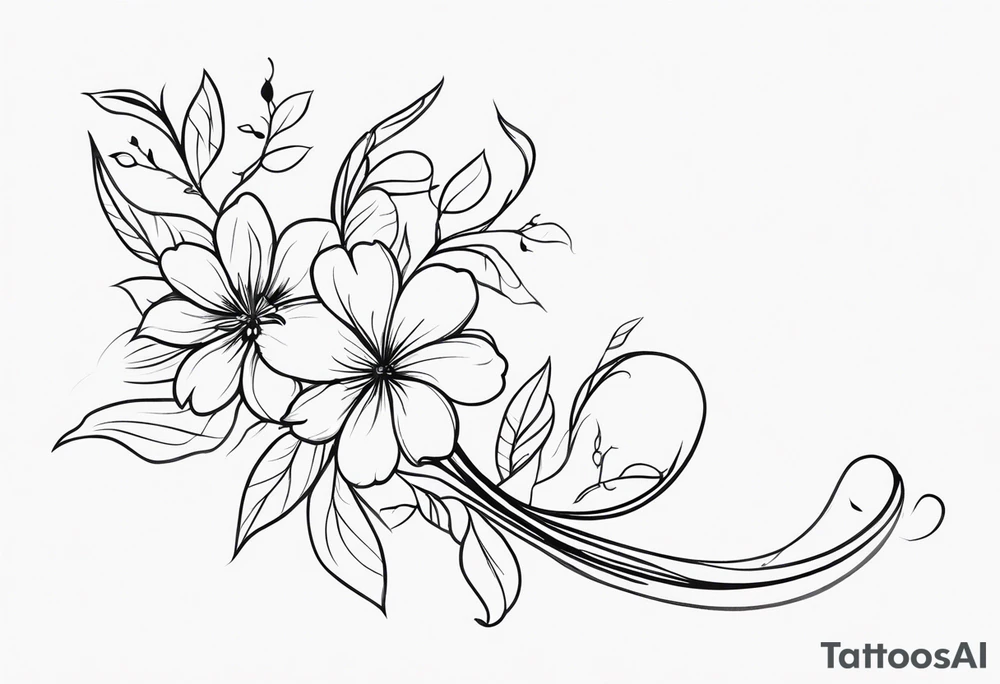 Long Vines With Flower tattoo idea