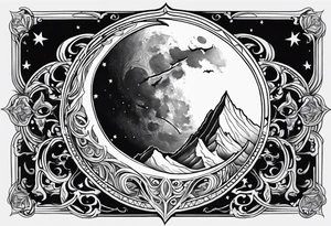 Gothic moon tattoo idea