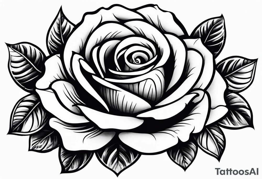 A rose tattoo with skeleton bone fingers tattoo idea