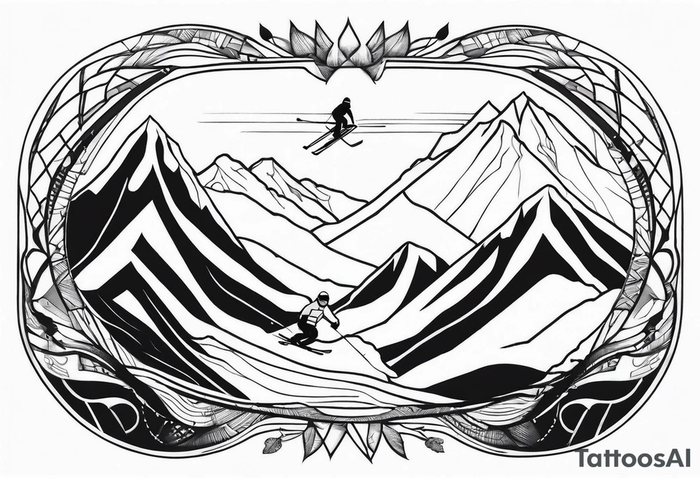 skiing tattoo idea