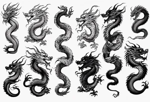 long chinese dragon with scales tattoo idea