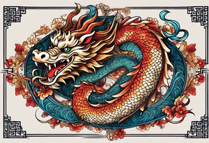 I want to make 12 Chinese zodiac animals in such a way that they give out the shape of the dragon.
It would start with a dragon and end with a snake. tattoo idea