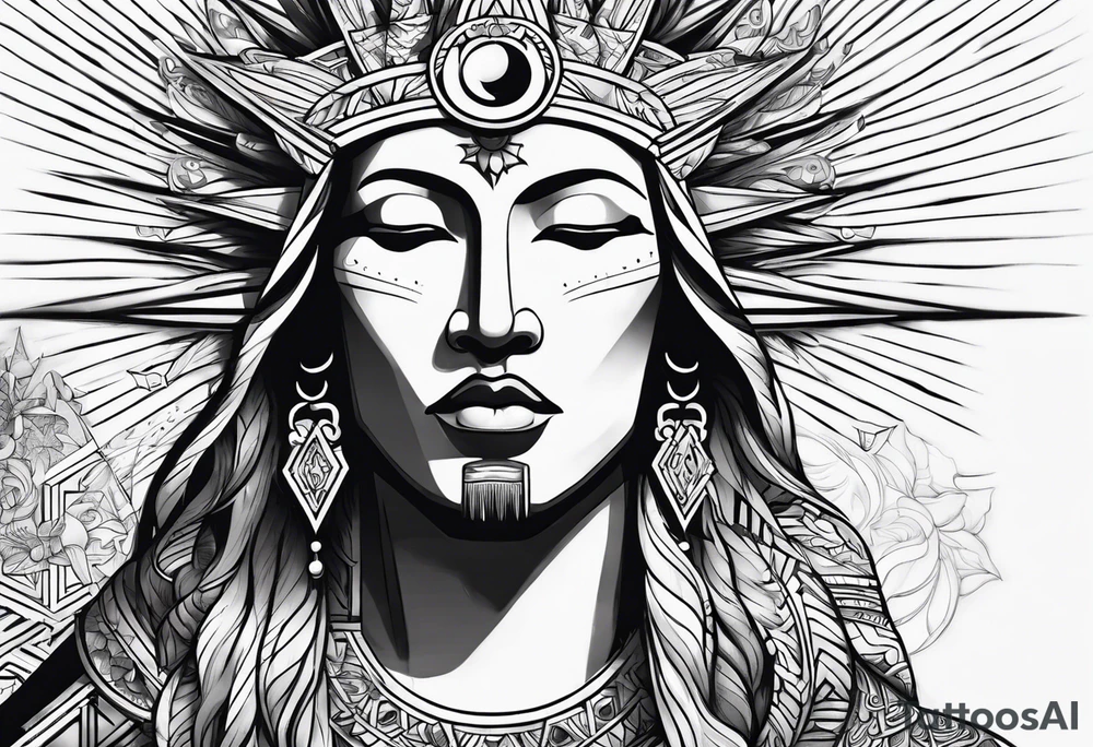 the sun god tattoo idea