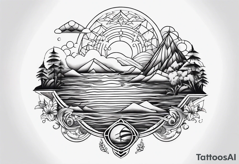 small Beachy travel not detailed tattoo idea