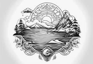 small Beachy travel not detailed tattoo idea