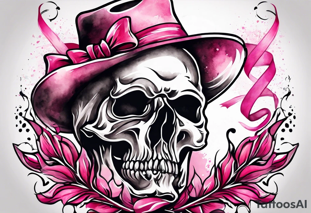 Farm tough breast cancer ribbon tattoo idea