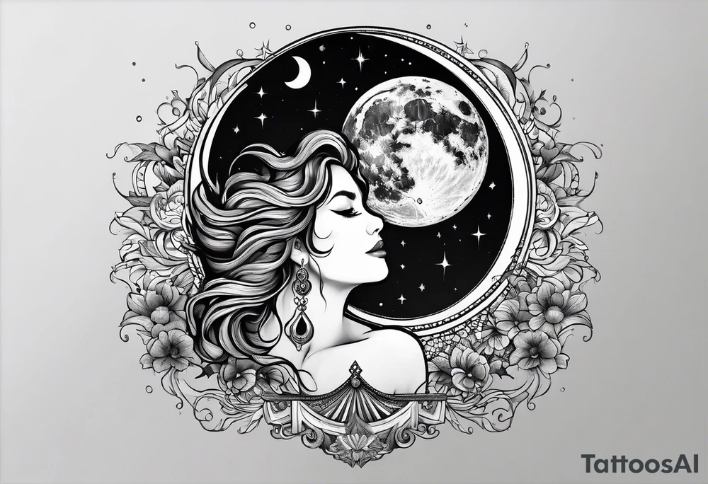 Moon by itself tattoo idea