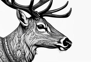 Recurve bow hunting deer tattoo idea