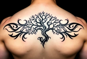 Swirling 
Tree moving in a spiral direction tattoo idea