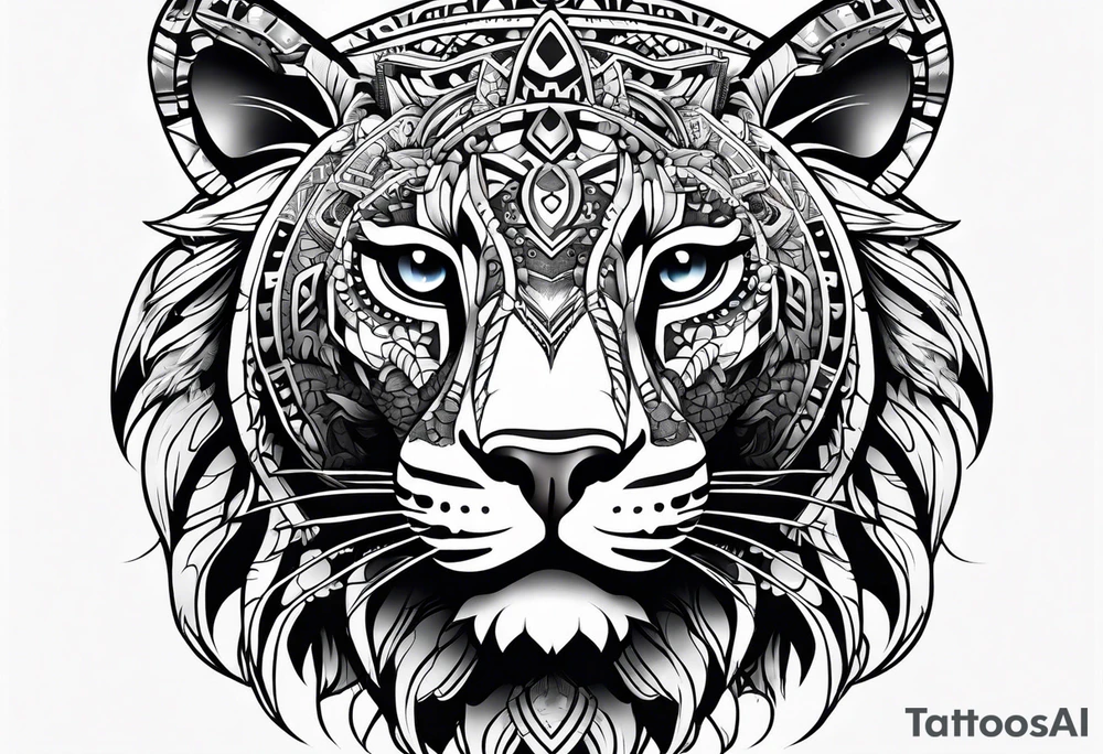 Aztec jaguar tattoo idea