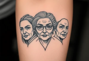 le facce delle tre donne della mia vita, mia mamma mia nonna e mia sorella tattoo idea