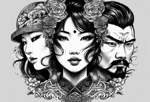 The Japanese say you have three faces. The first face, you show to the world. The second face, you show to your close friends and your family. The third face, you never show anyone. tattoo idea