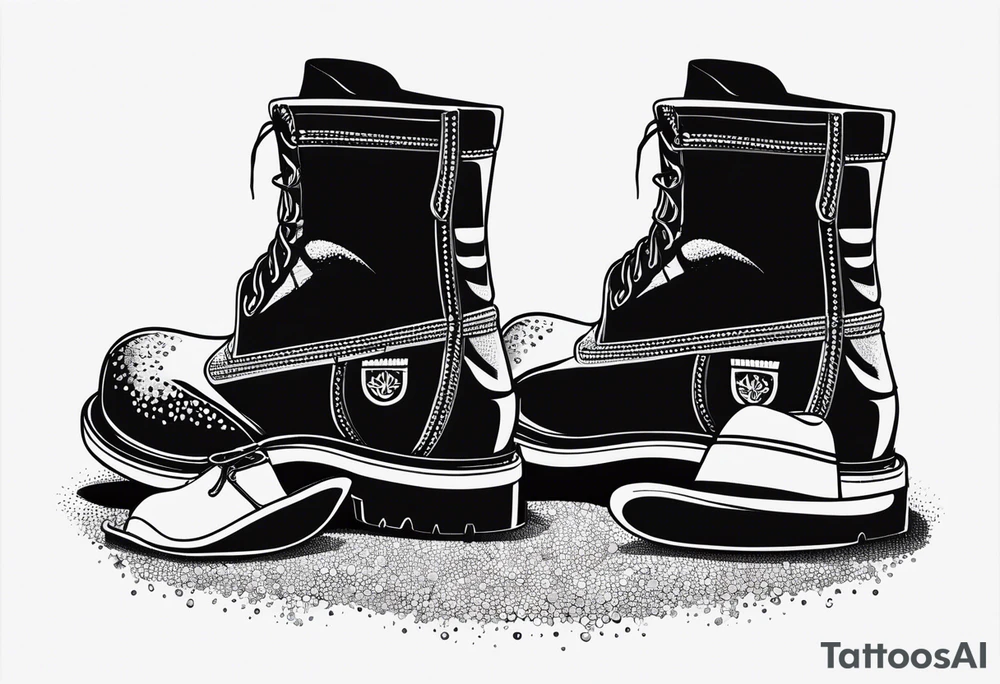 Keep it simple. A pair of timberland boots. two flip flops and a cowboyhat on the Beach. tattoo idea