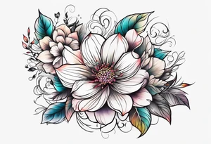 Summer floral tattoo idea