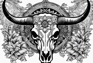 longhorn skull tattoo idea