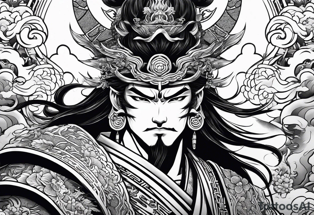 Japanese thunder god and japanese wind god tattoo idea