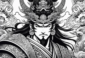 Japanese thunder god and japanese wind god tattoo idea