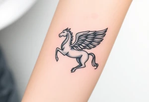 A mystical Pegasus with detailed wings tattoo idea