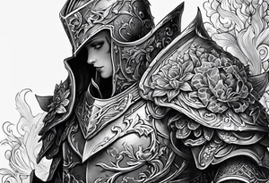 ripped lace over armor tattoo idea