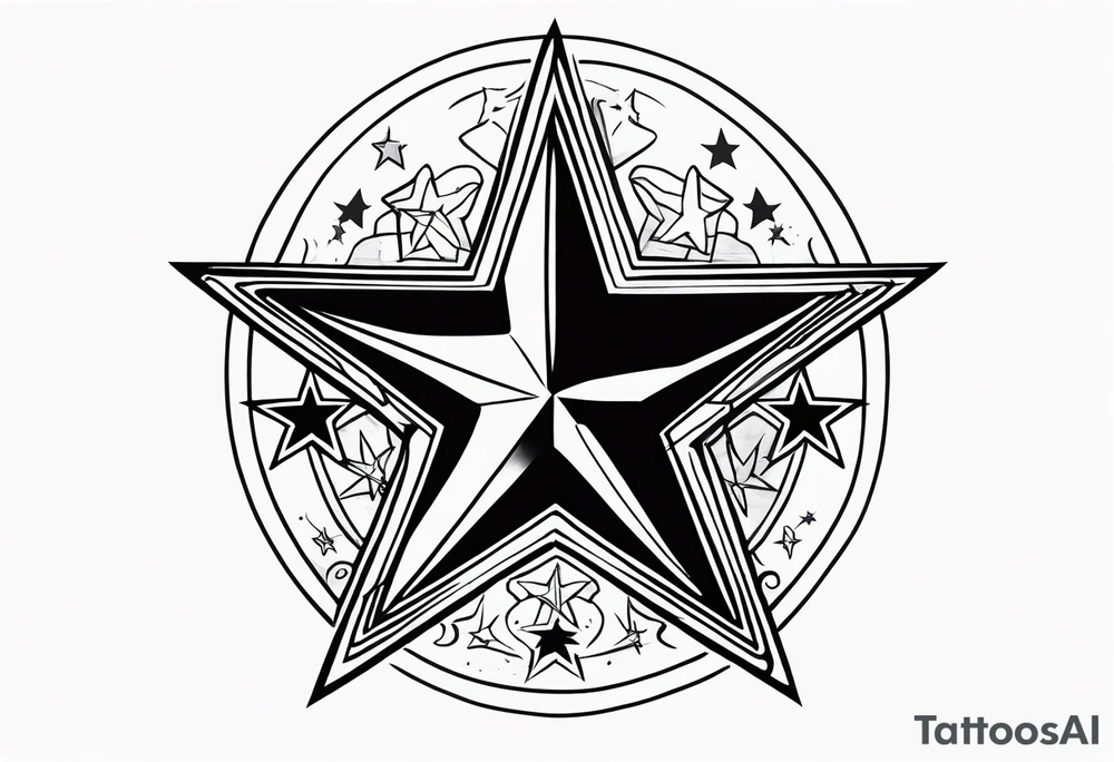 black and white dallas cowboy star tattoo idea