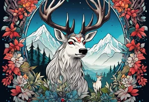 princess mononoke great spirit deer tattoo idea