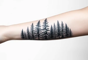 Coniferous forest forearm tattoo sleeve tattoo idea