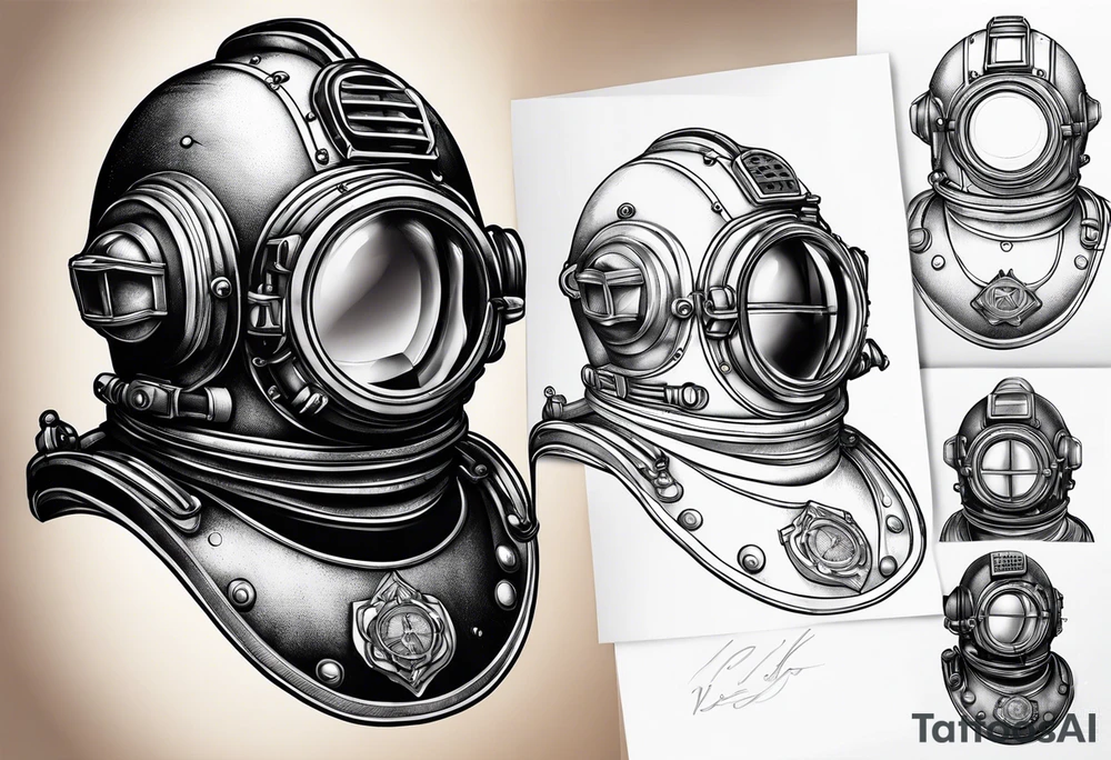 mark v diving helmet tattoo idea