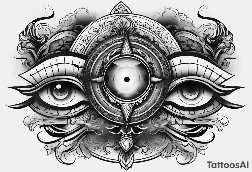 Third eye, smoke tattoo idea